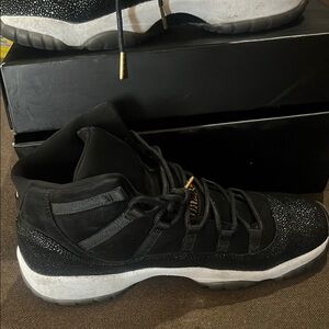 Jordan 11s Black and White Glitter High-Top Sneakers still in new condirion
